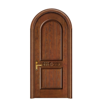 Oval carved wooden front door