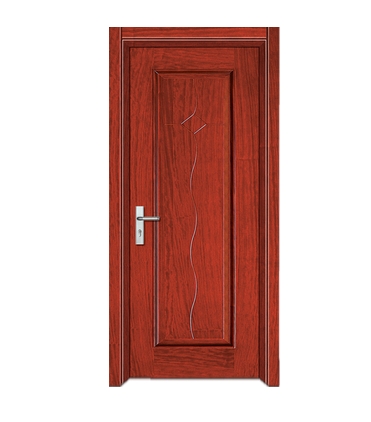 Rectangular + S-shaped lines wooden flush door