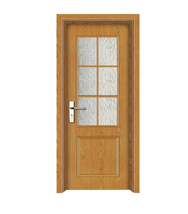 Squares glass wooden door