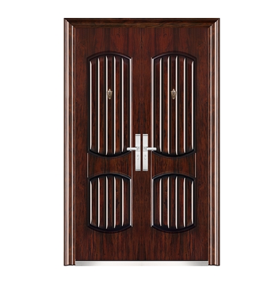 Stripe steel double leaf door