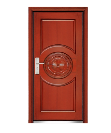 Combination patterns steel-wooden entry door