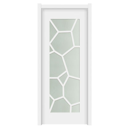 White glass wooden doors