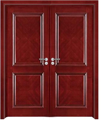 Rectangular pattern luxury double leaf wooden door