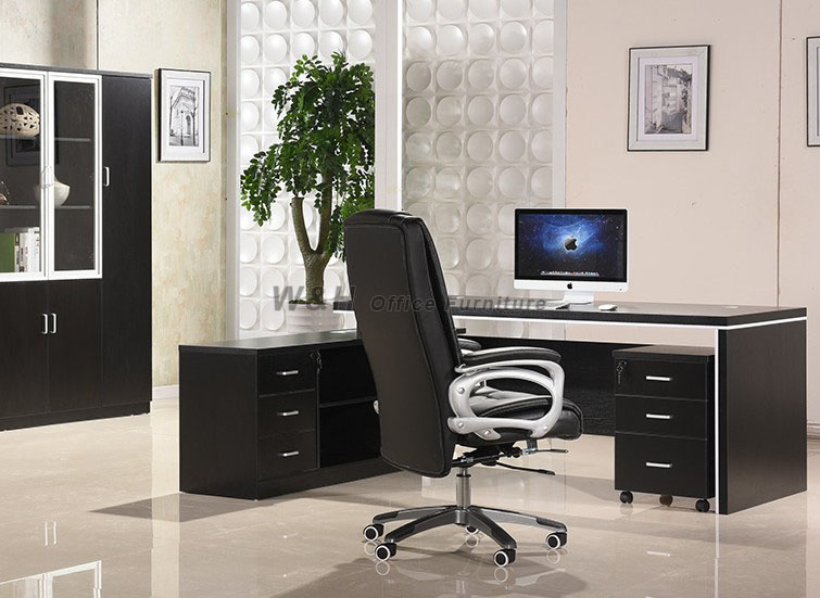 Modern black manager's office desk