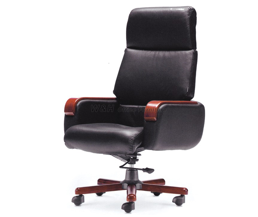 Black boss's leather swivel chair