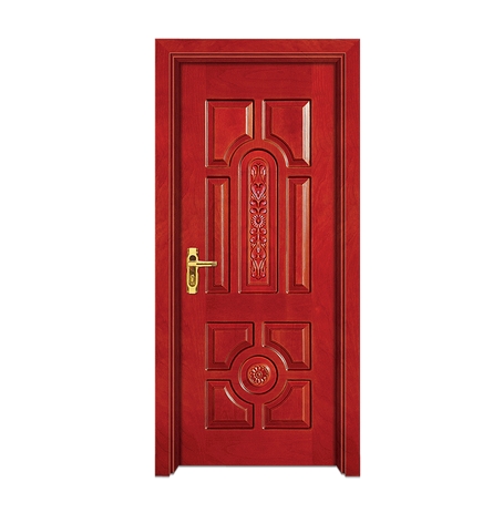 Wine red combination patterns wooden front door