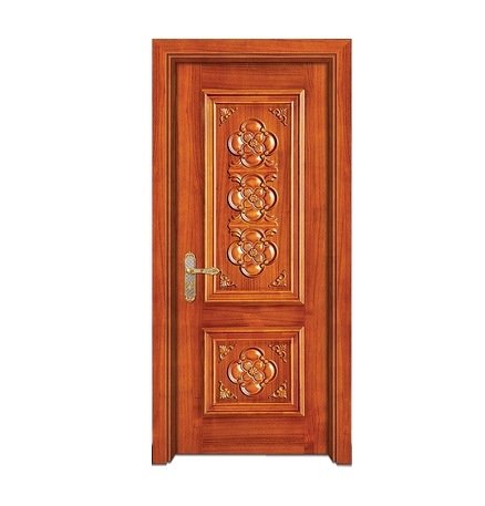 Flowers patterns wooden front door