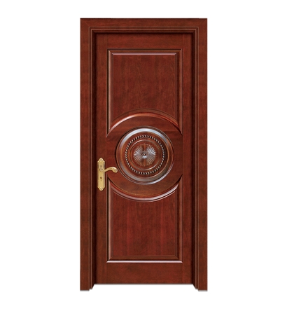 Round + rectangular carved patterns wooden front door