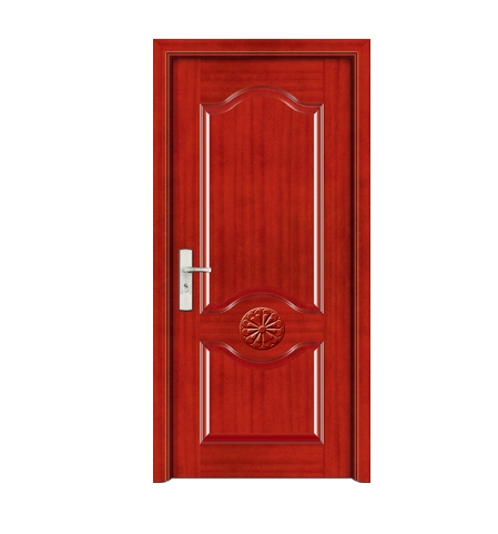 Minimalist carved wooden front door