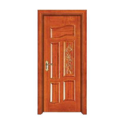 Carved wooden front door