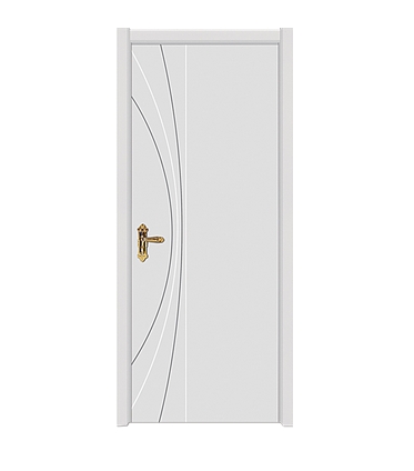 Striped white wooden flush door