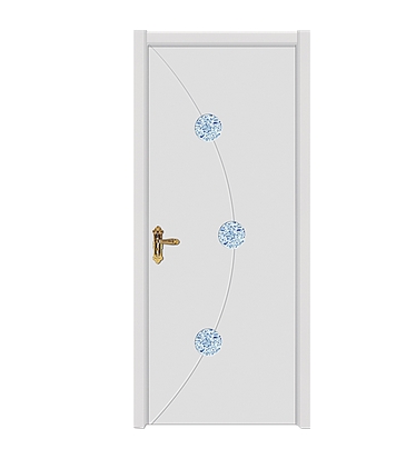 Circular pattern wooden flush door