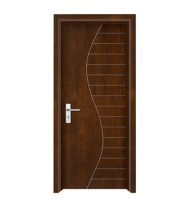 S-shaped striped wooden flush door