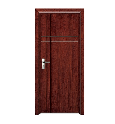 Cross lines wooden flush door