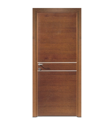 Double lines wooden flush door