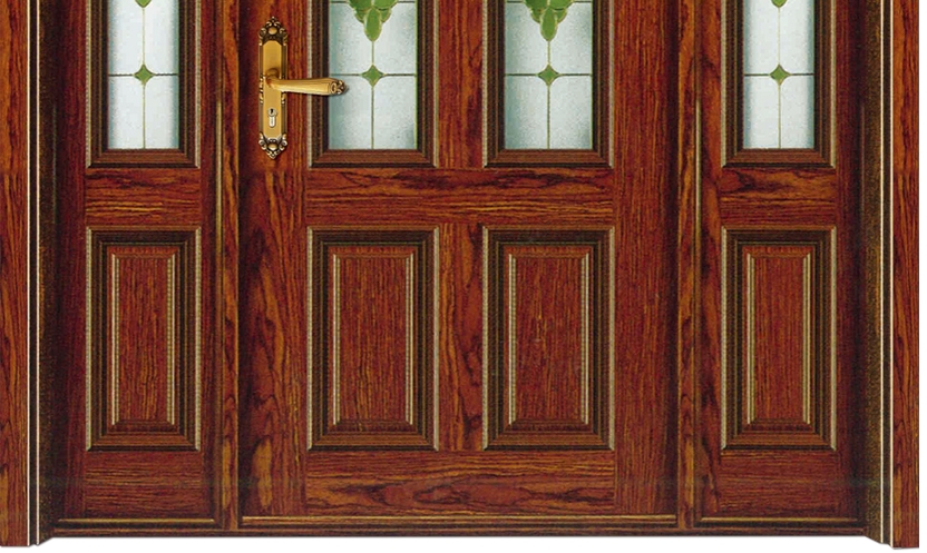 Widening glass wooden door
