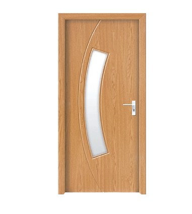 Curved patterns glass PVC door