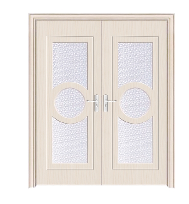 Large window glass PVC double leaf door