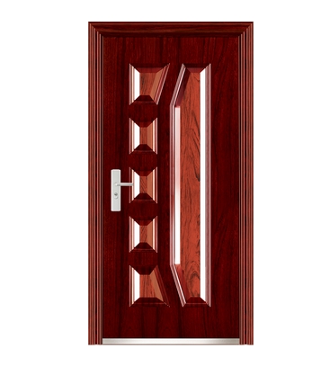 Combined pattern steel front door