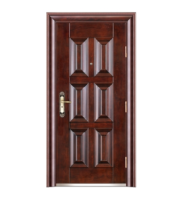 Double row rectangular patterns steel front door