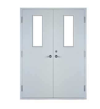 Multipurpose fire rated steel double leaf door