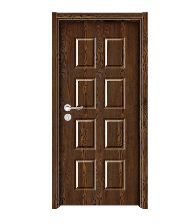 Rectangular case grain melamine flush door