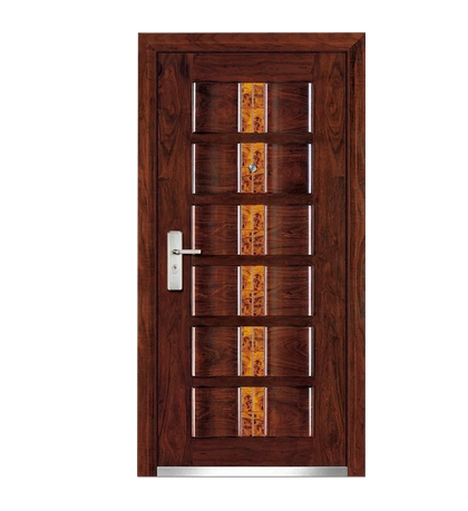 Fashion patterns steel-wooden entry door