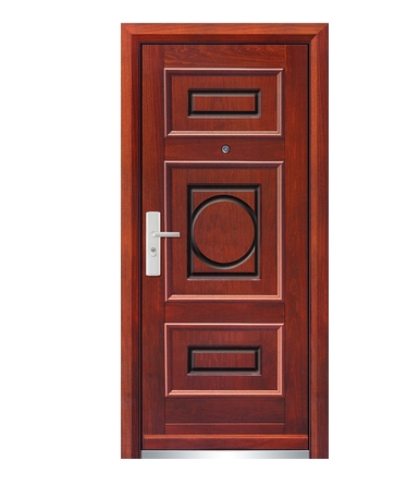 Geometric patterns steel-wooden entry door