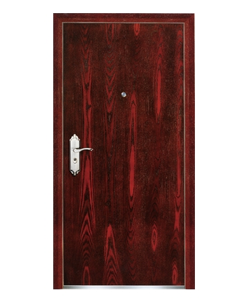 Minimalist steel-wooden entry door