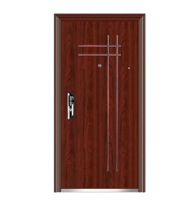 Double cross lines steel front door