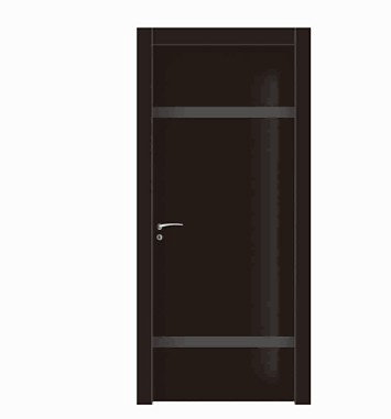 Single stripes black wood plastic composite door