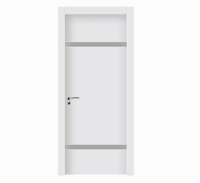 Single stripes white wood plastic composite door