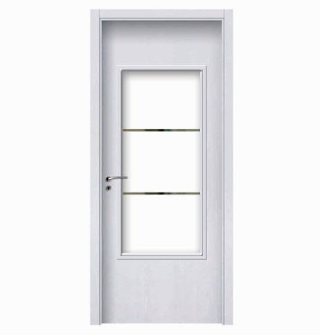 Three rectangular glass wood plastic composite door