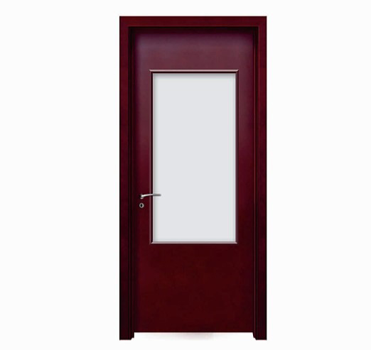 Single rectangular glass wood plastic composite door