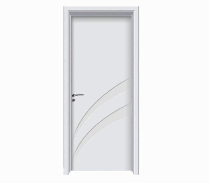 Double diagonal stripes white WPC door