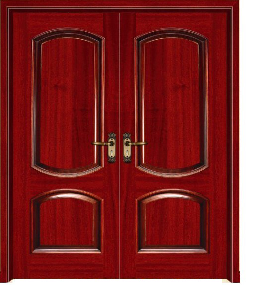 Luxury double leaf wooden door