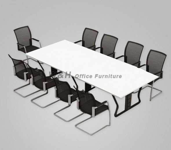 Minimalist modern white conference table