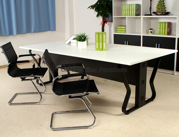 Minimalist modern white conference table