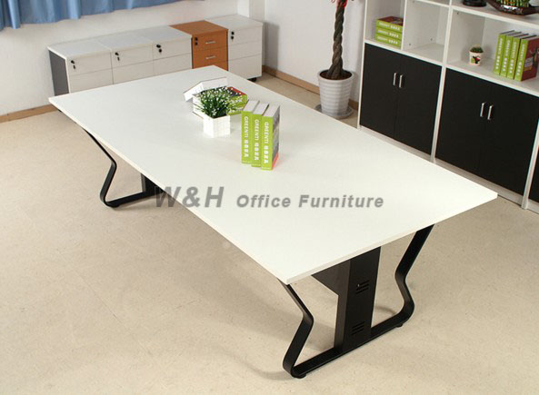 Minimalist modern white conference table