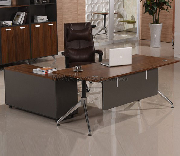 Walnut modern business office desk