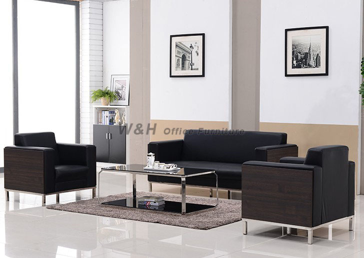 Classic black business sofas