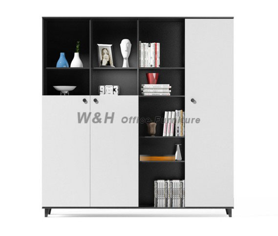 White modern office file cabinet