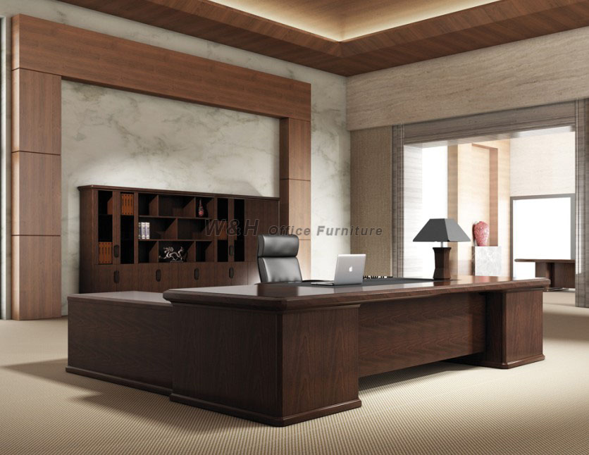 Large luxury solid wood manager office desk
